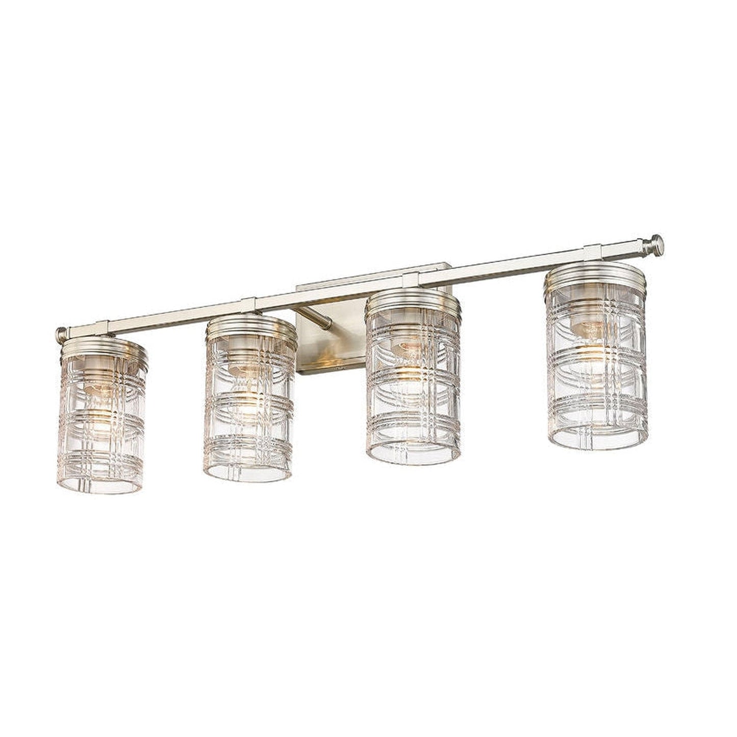 Z-Lite Archer 33" 4-Light Brushed Nickel Vanity Light With Clear Glass Shade
