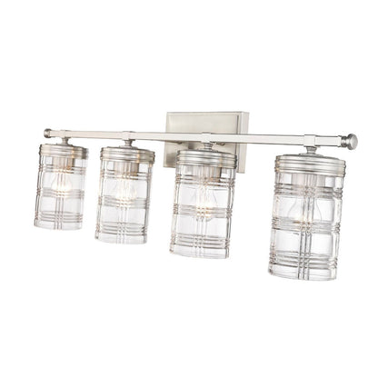 Z-Lite Archer 33" 4-Light Brushed Nickel Vanity Light With Clear Glass Shade