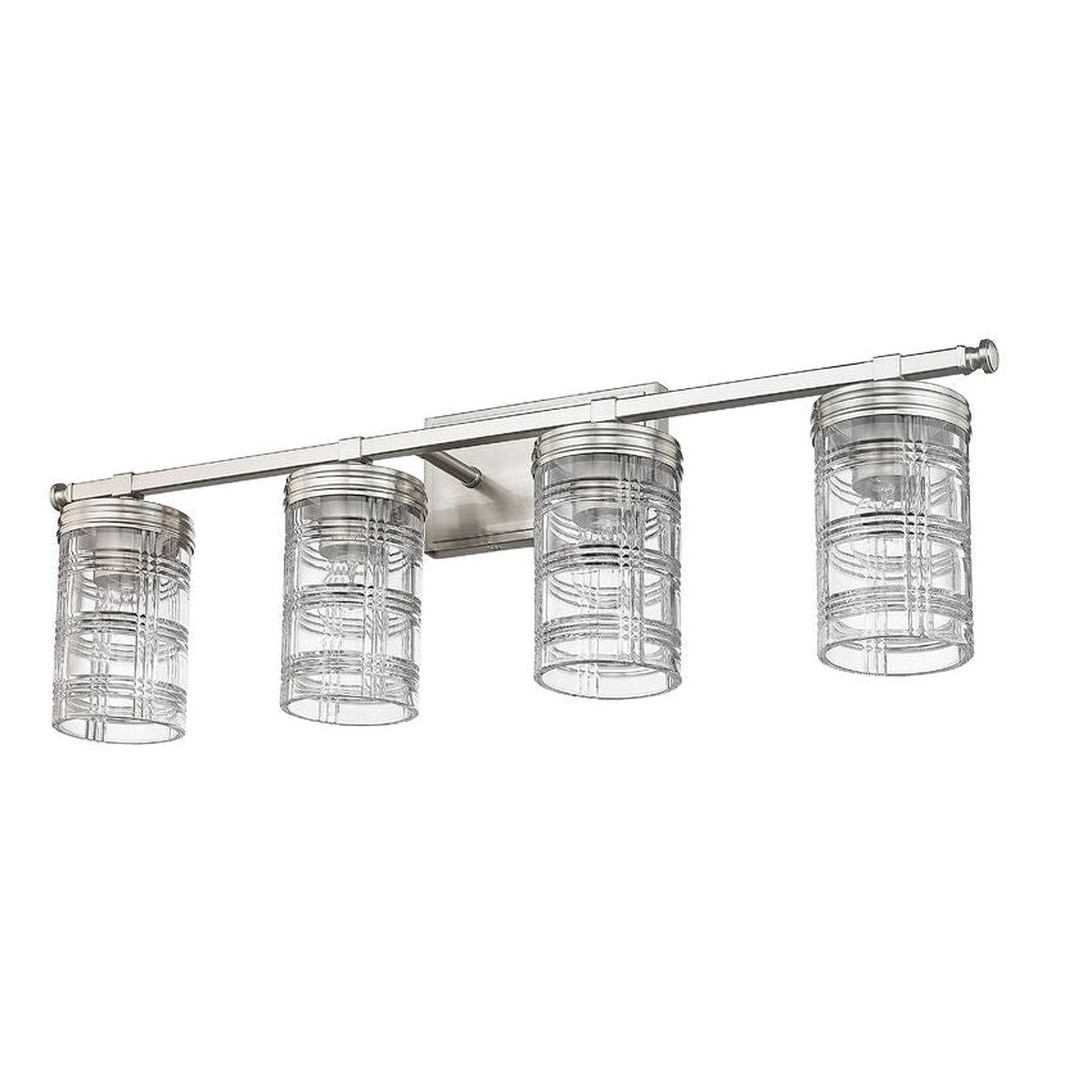 Z-Lite Archer 33" 4-Light Brushed Nickel Vanity Light With Clear Glass Shade