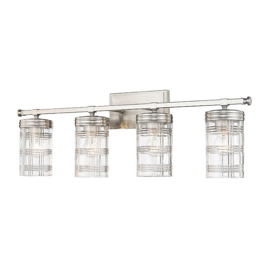 Z-Lite Archer 33" 4-Light Brushed Nickel Vanity Light With Clear Glass Shade