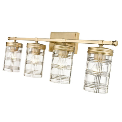 Z-Lite Archer 33" 4-Light Heirloom Gold Vanity Light With Clear Glass Shade