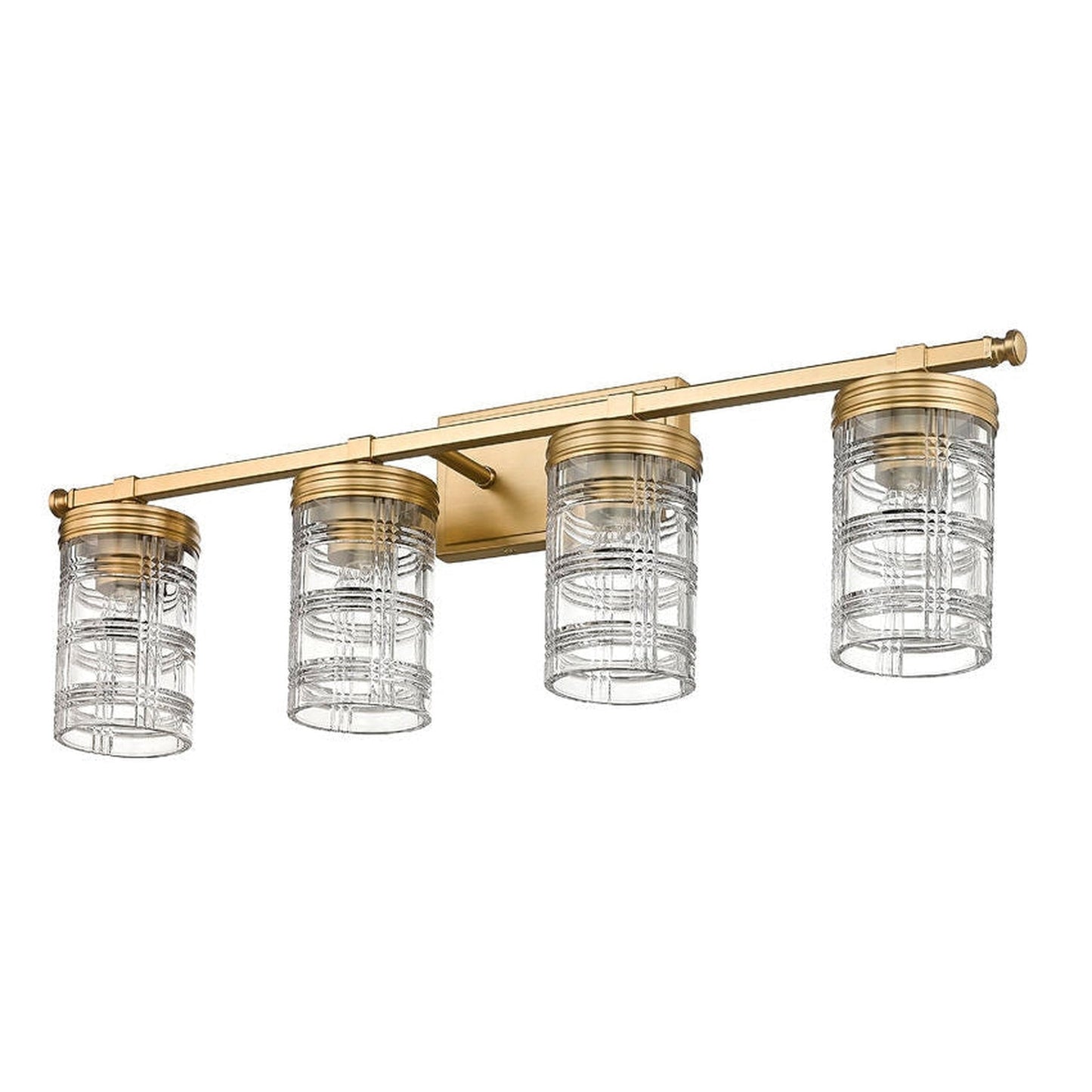 Z-Lite Archer 33" 4-Light Heirloom Gold Vanity Light With Clear Glass Shade