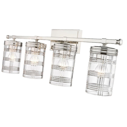 Z-Lite Archer 33" 4-Light Polished Nickel Vanity Light With Clear Glass Shade