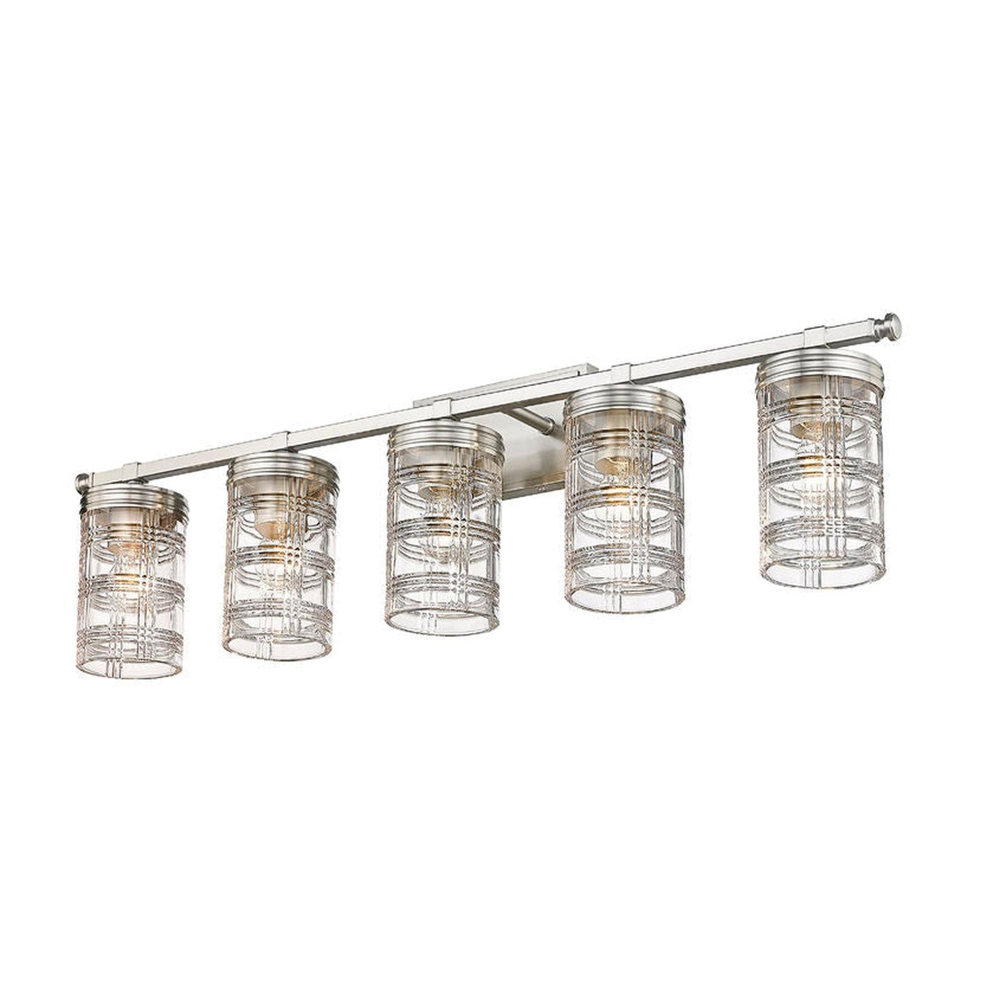 Z-Lite Archer 38" 5-Light Brushed Nickel Vanity Light With Clear Glass Shade