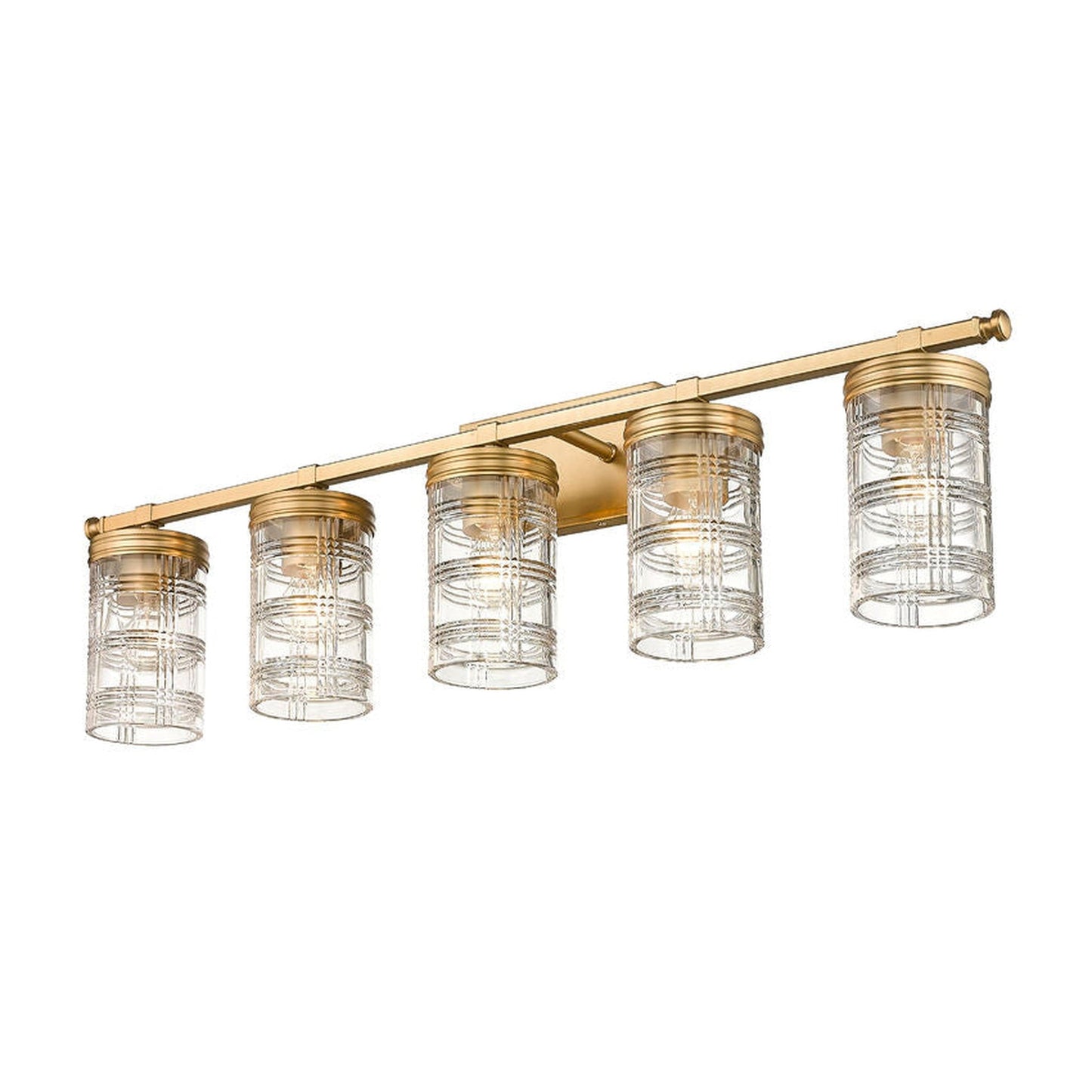Z-Lite Archer 38" 5-Light Heirloom Gold Vanity Light With Clear Glass Shade