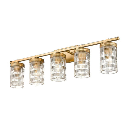 Z-Lite Archer 38" 5-Light Heirloom Gold Vanity Light With Clear Glass Shade