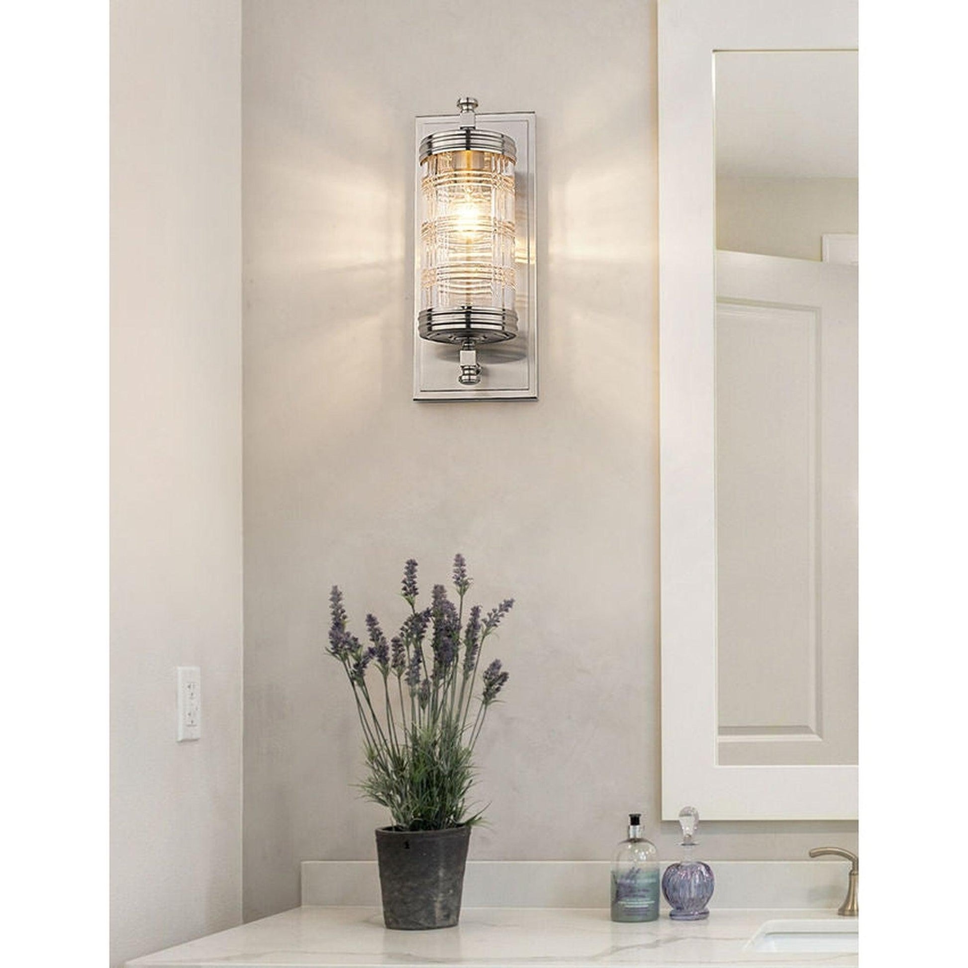 Z-Lite Archer 6" 1-Light Brushed Nickel Wall Sconce With Clear Glass Shade