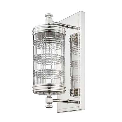 Z-Lite Archer 6" 1-Light Polished Nickel Wall Sconce With Clear Glass Shade