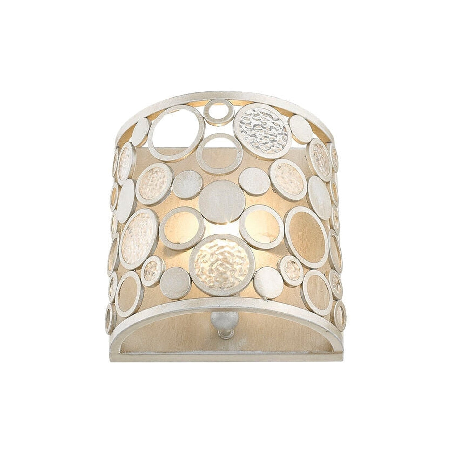 Z-Lite Ariell 8" 1-Light Antique Silver Wall Sconce With Bronze Steel and Matte Glass Shade