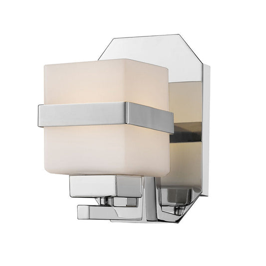 Z-Lite Ascend 5" 1-Light LED Chrome Wall Sconce With Matte Opal Glass Shade