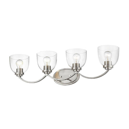 Z-Lite Ashton 32" 4-Light Brushed Nickel Vanity Light With Clear Glass Shade