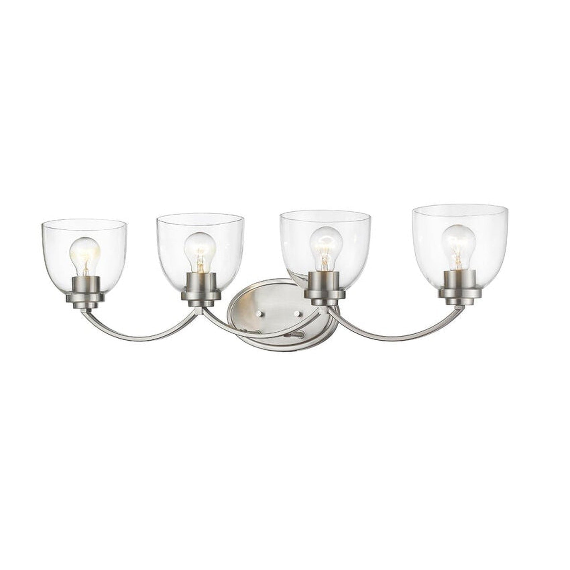 Z-Lite Ashton 32" 4-Light Brushed Nickel Vanity Light With Clear Glass Shade