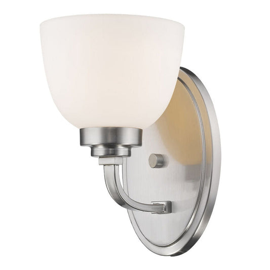 Z-Lite Ashton 6" 1-Light Brushed Nickel Wall Sconce With Matte Opal Glass Shade