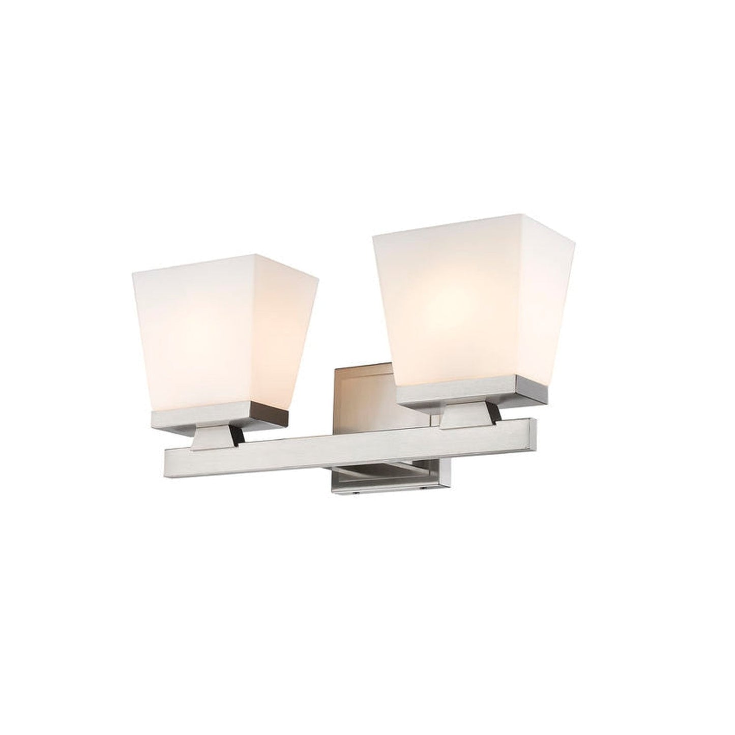 Z-Lite Astor 16" 2-Light Brushed Nickel Vanity Light With Etched Opal Glass Shade