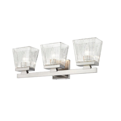 Z-Lite Astor 23" 3-Light Brushed Nickel Vanity Light With Clear Glass Shade