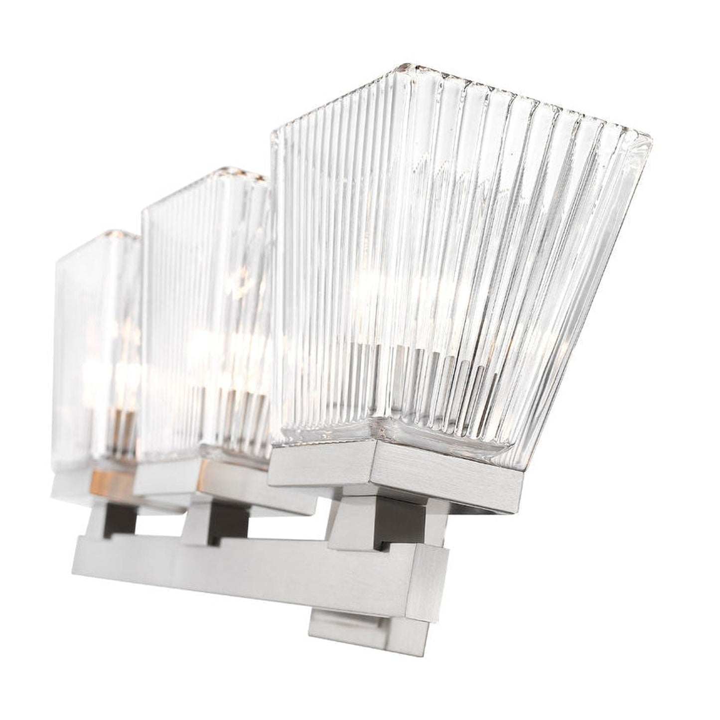 Z-Lite Astor 23" 3-Light Brushed Nickel Vanity Light With Clear Glass Shade