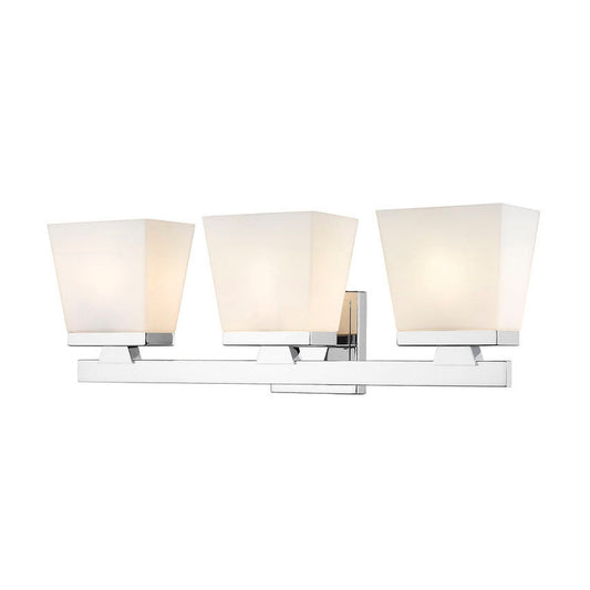 Z-Lite Astor 23" 3-Light Chrome Vanity Light With Etched Opal Glass Shade