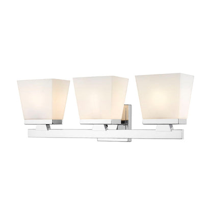 Z-Lite Astor 23" 3-Light Chrome Vanity Light With Etched Opal Glass Shade