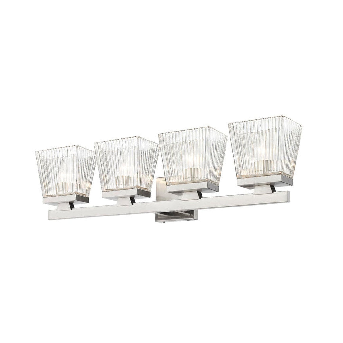 Z-Lite Astor 29" 4-Light Brushed Nickel Vanity Light With Clear Glass Shade