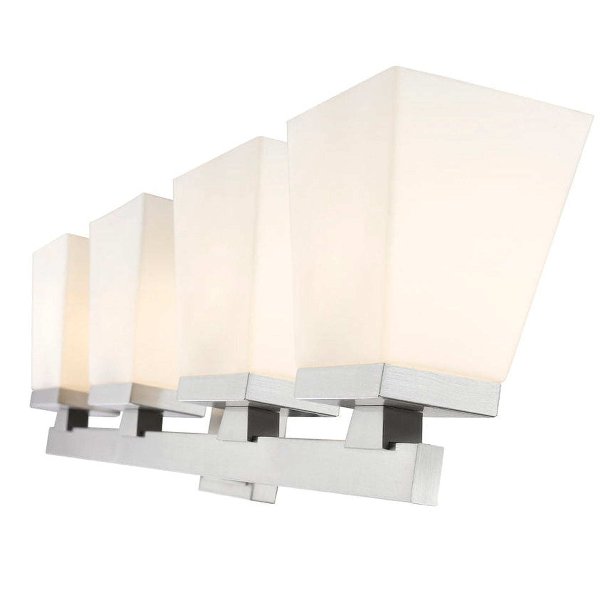 Z-Lite Astor 29" 4-Light Brushed Nickel Vanity Light With Etched Opal Glass Shade