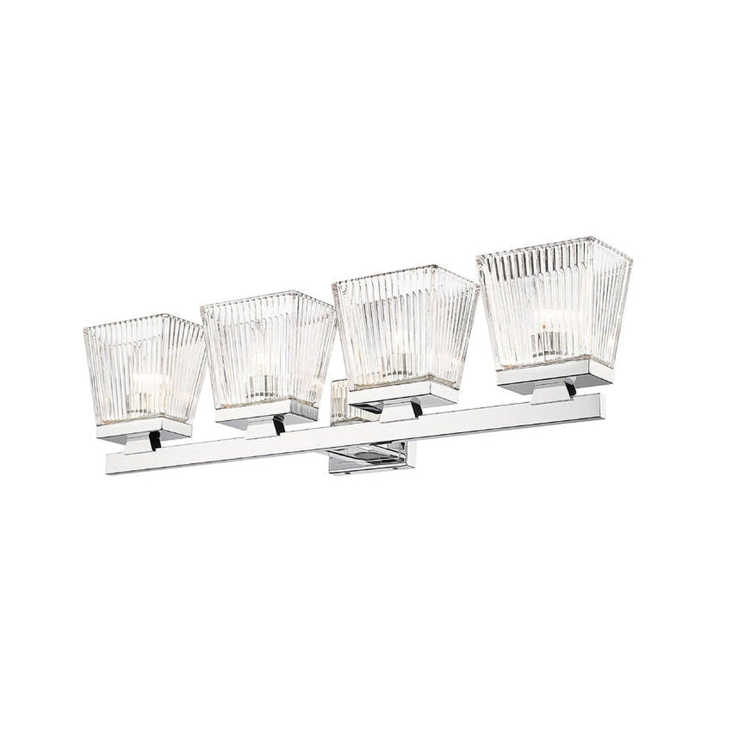 Z-Lite Astor 29" 4-Light Chrome Vanity Light With Clear Glass Shade