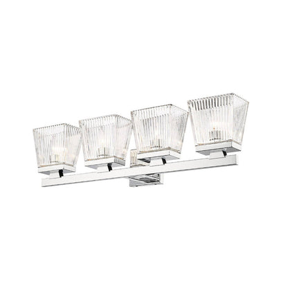 Z-Lite Astor 29" 4-Light Chrome Vanity Light With Clear Glass Shade