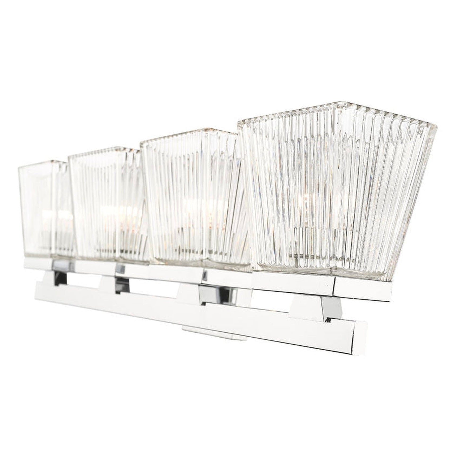 Z-Lite Astor 29" 4-Light Chrome Vanity Light With Clear Glass Shade