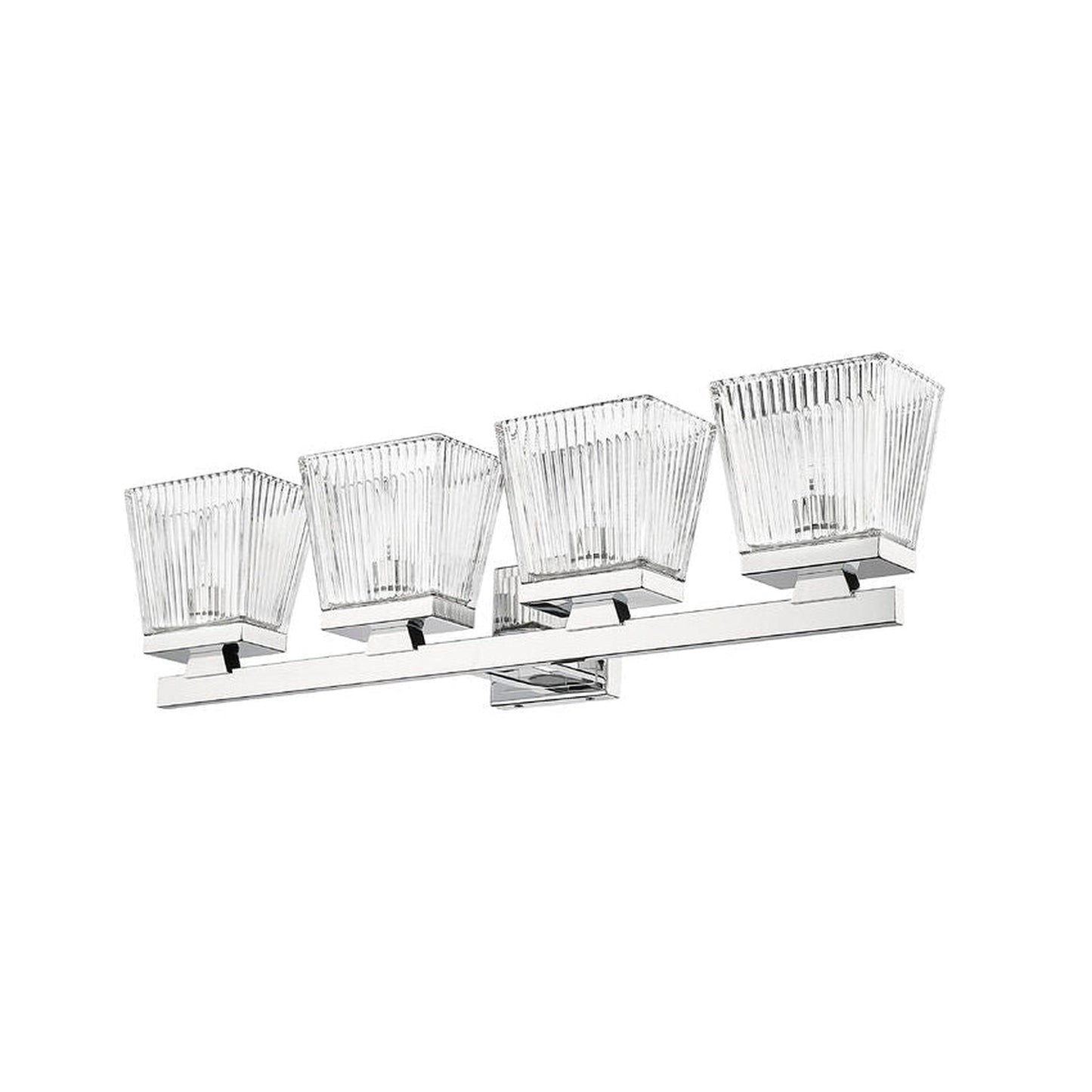 Z-Lite Astor 29" 4-Light Chrome Vanity Light With Clear Glass Shade