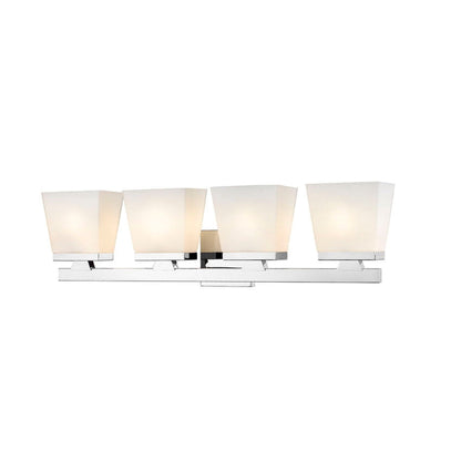 Z-Lite Astor 29" 4-Light Chrome Vanity Light With Etched Opal Glass Shade