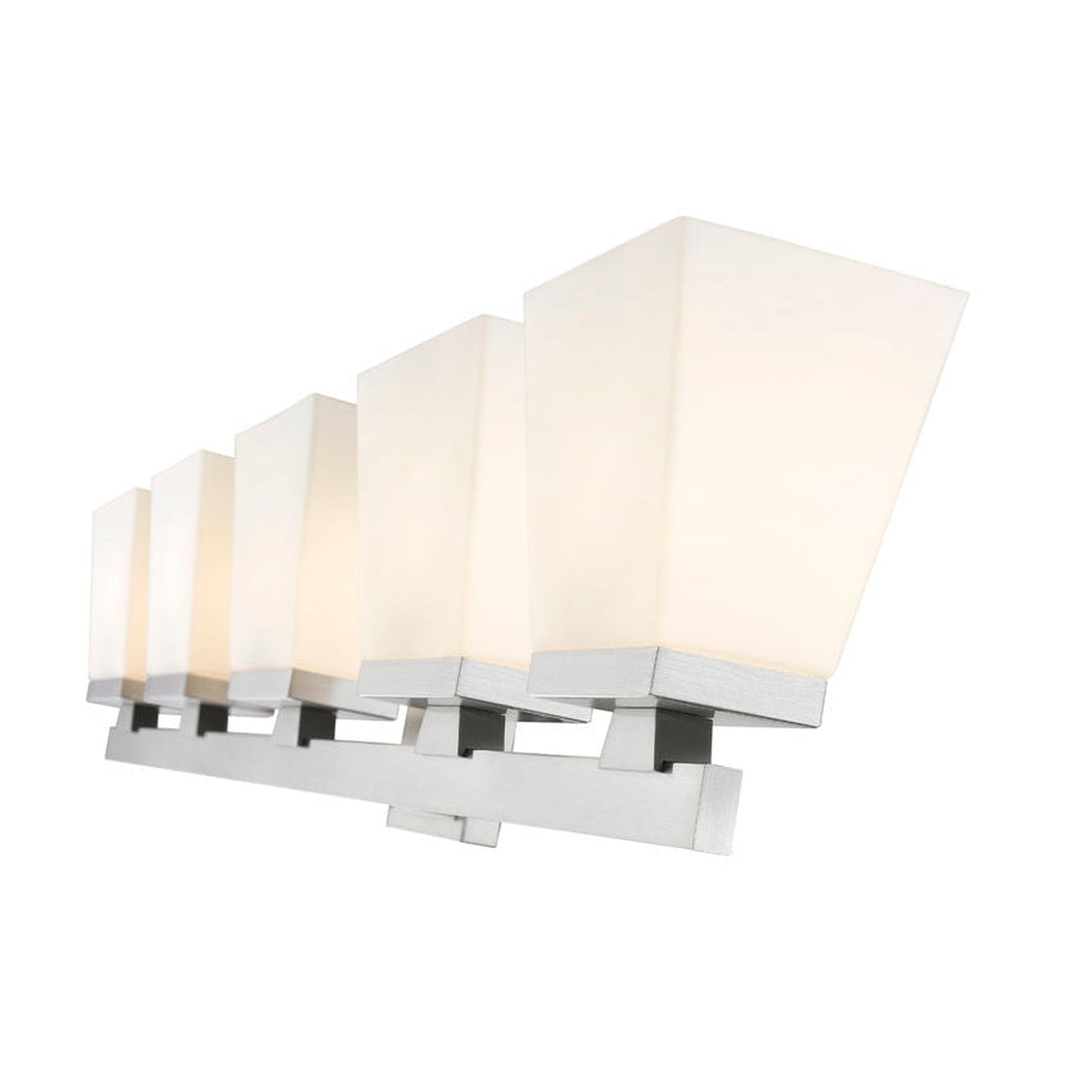 Z-Lite Astor 36" 5-Light Brushed Nickel Vanity Light With Etched Opal Glass Shade