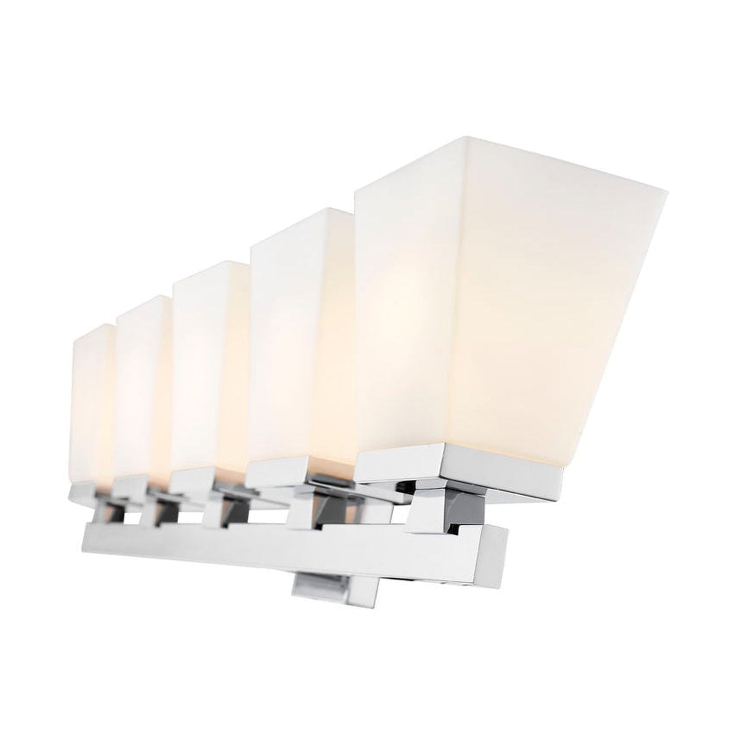 Z-Lite Astor 36" 5-Light Chrome Vanity Light With Etched Opal Glass Shade