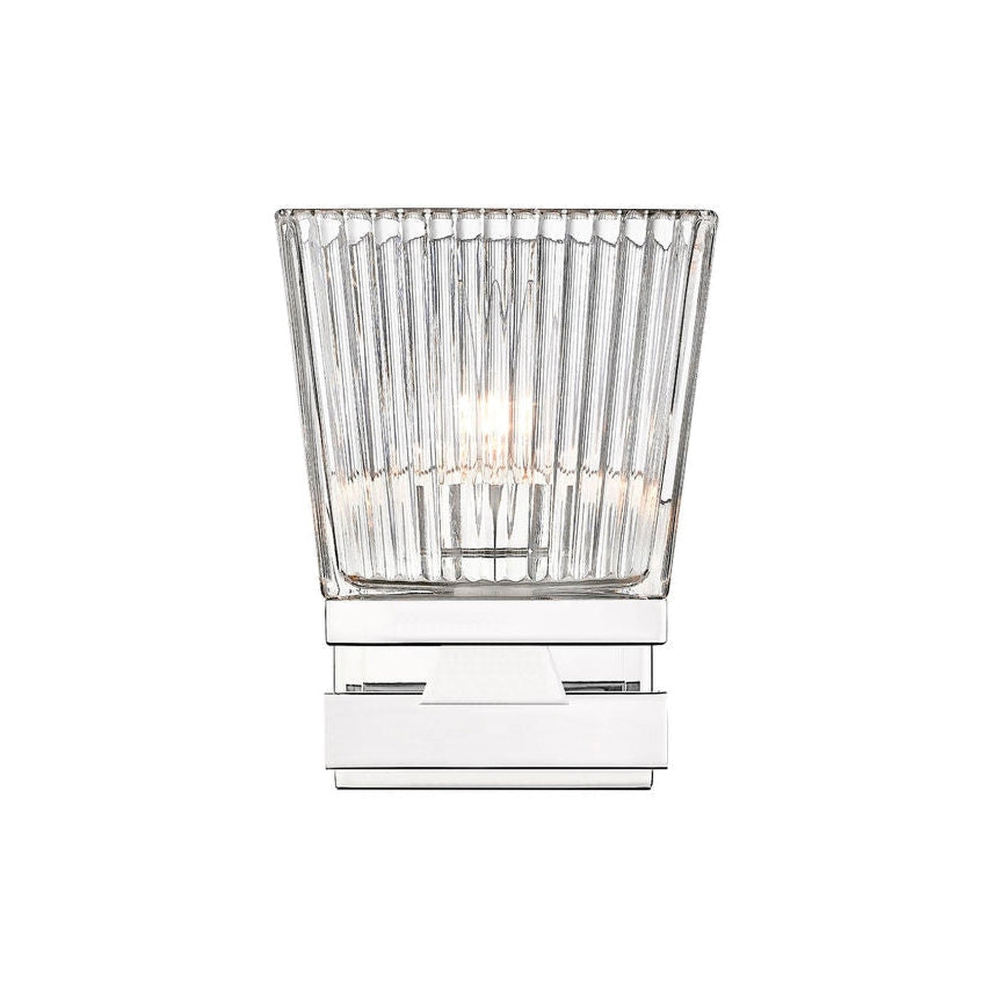 Z-Lite Astor 6" 1-Light Chrome Wall Sconce With Clear Glass Shade