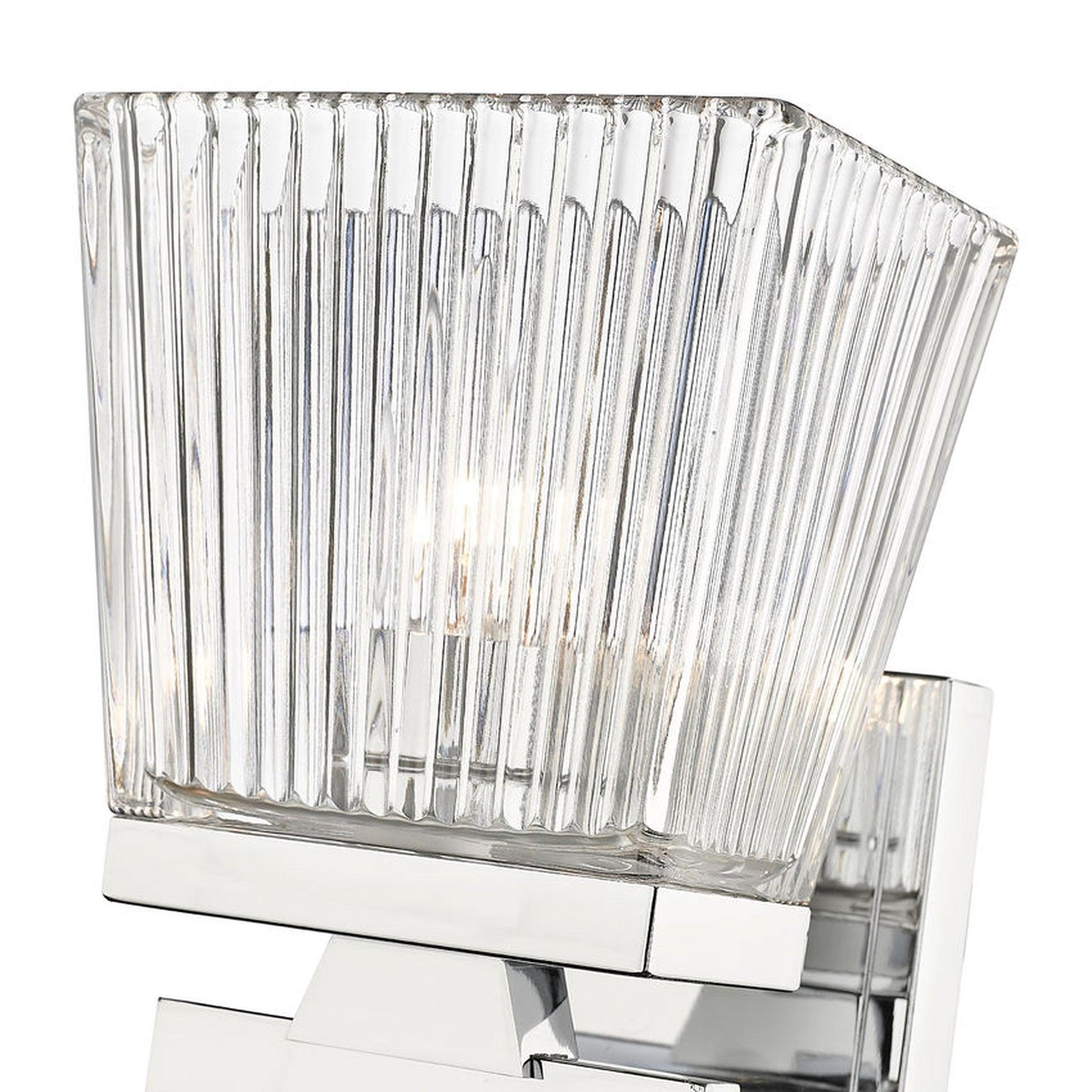 Z-Lite Astor 6" 1-Light Chrome Wall Sconce With Clear Glass Shade