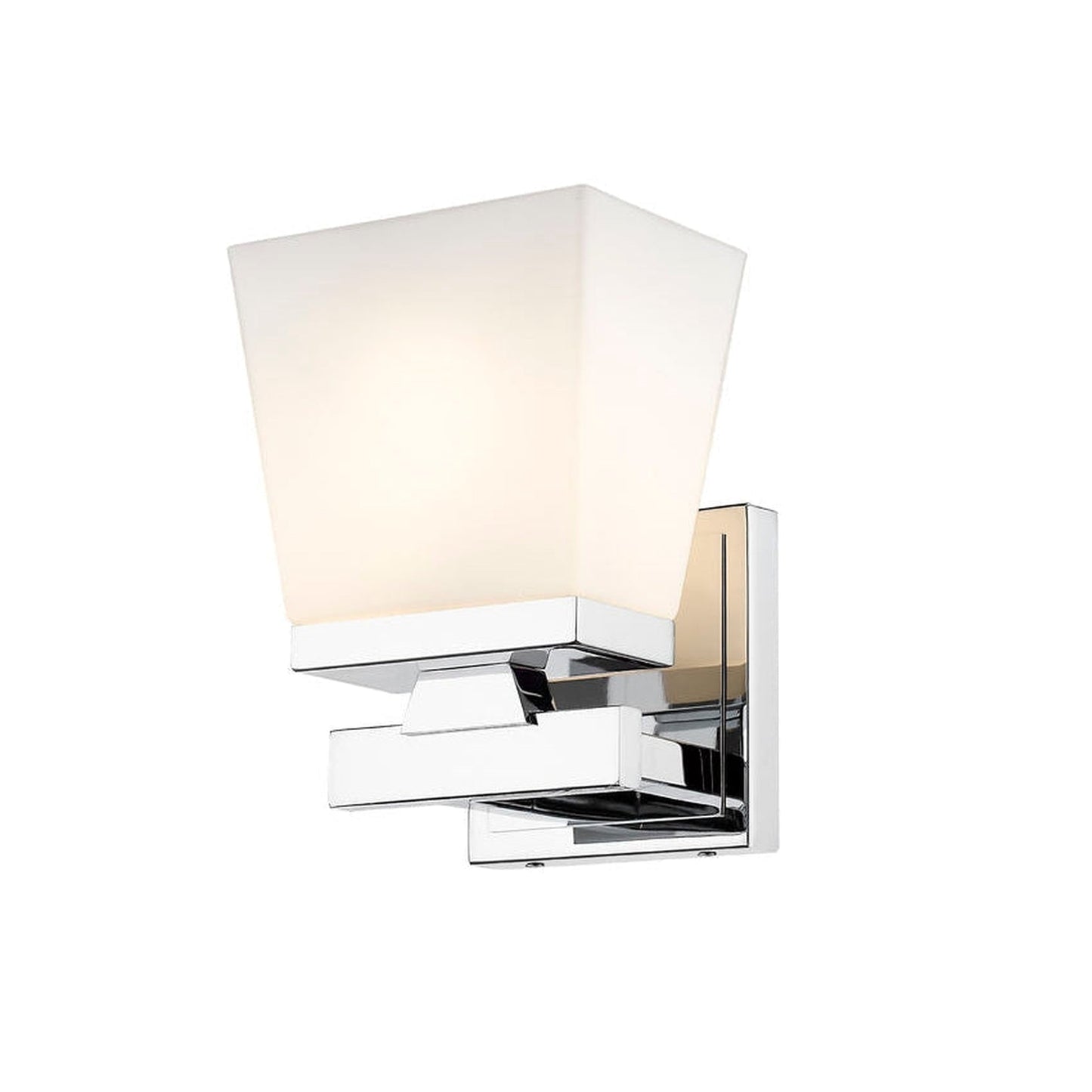 Z-Lite Astor 6" 1-Light Chrome Wall Sconce With Etched Opal Glass Shade