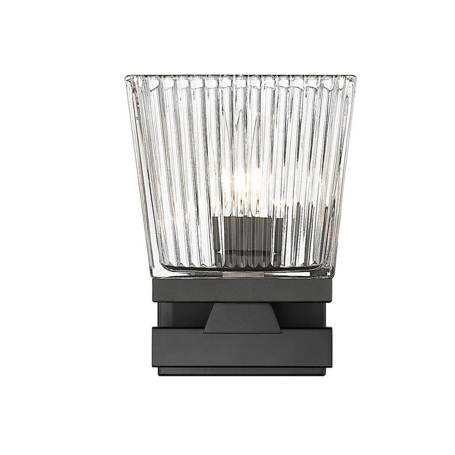 Z-Lite Astor 6" 1-Light Matte Black Wall Sconce With Clear Glass Shade