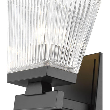 Z-Lite Astor 6" 1-Light Matte Black Wall Sconce With Clear Glass Shade