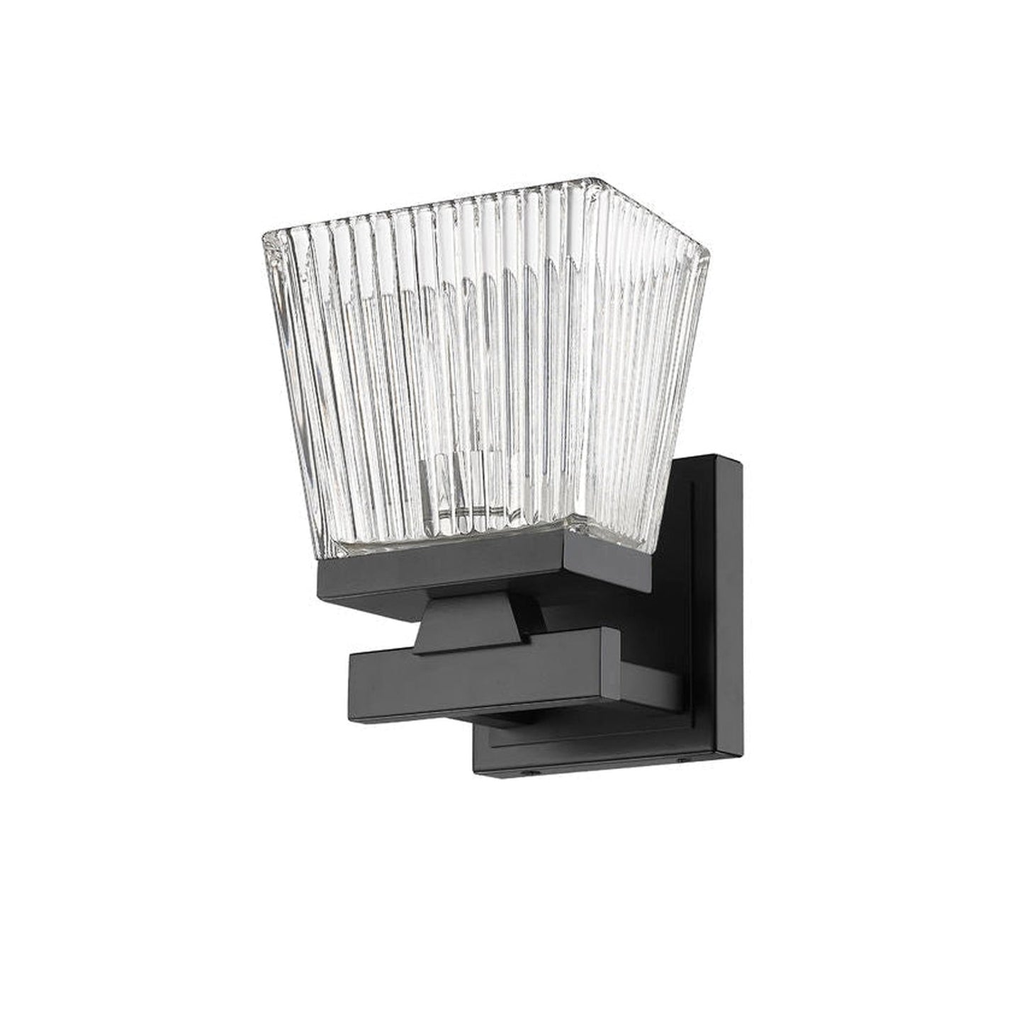 Z-Lite Astor 6" 1-Light Matte Black Wall Sconce With Clear Glass Shade