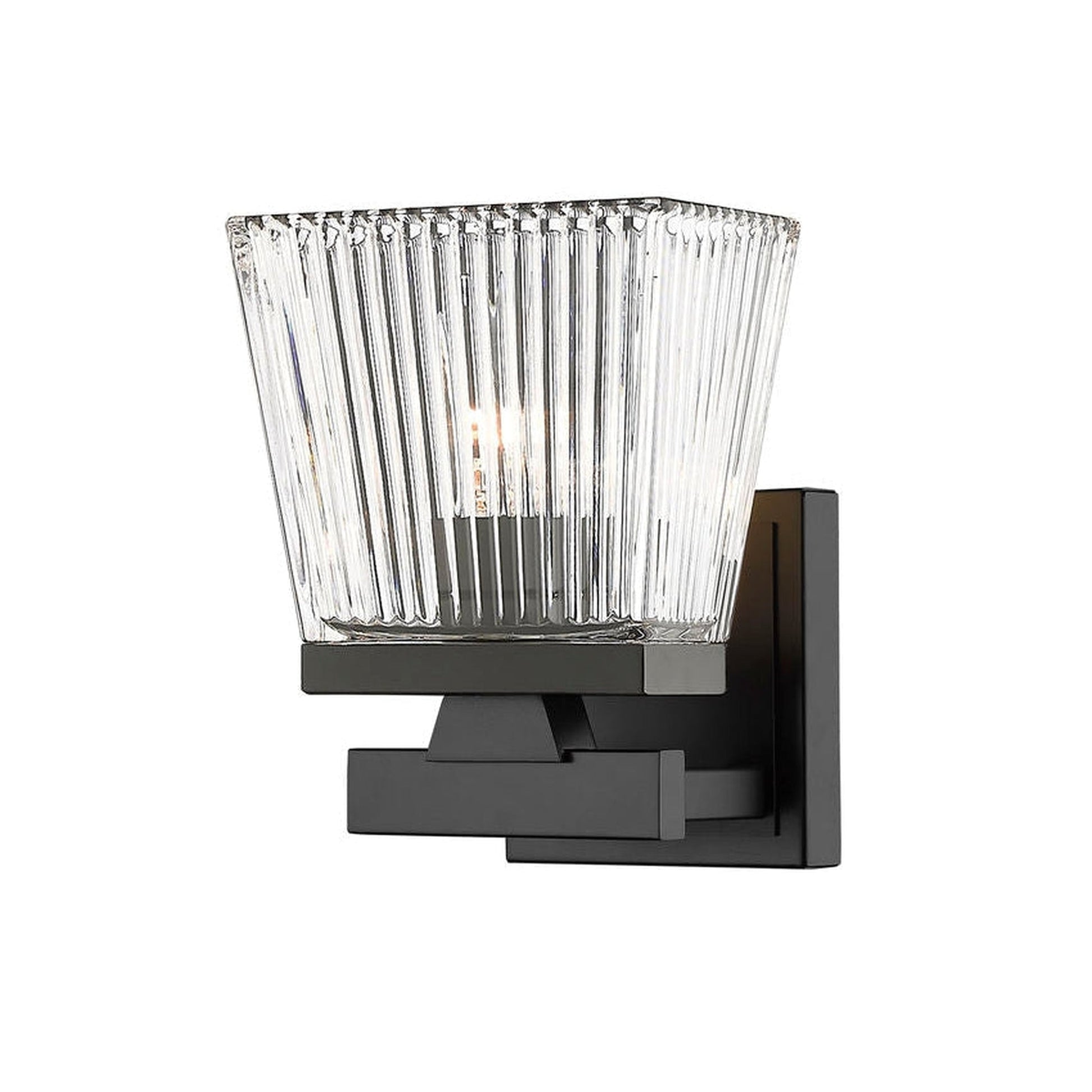 Z-Lite Astor 6" 1-Light Matte Black Wall Sconce With Clear Glass Shade