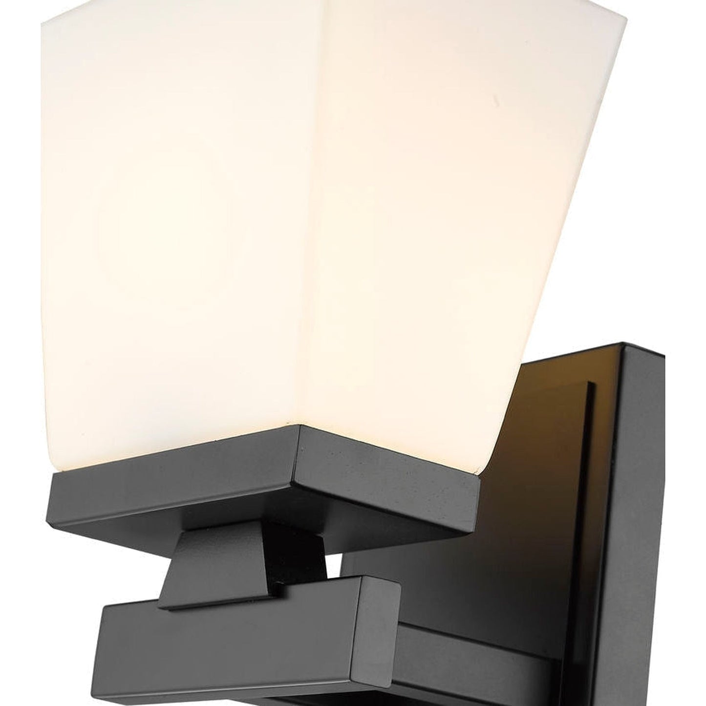 Z-Lite Astor 6" 1-Light Matte Black Wall Sconce With Etched Opal Shade