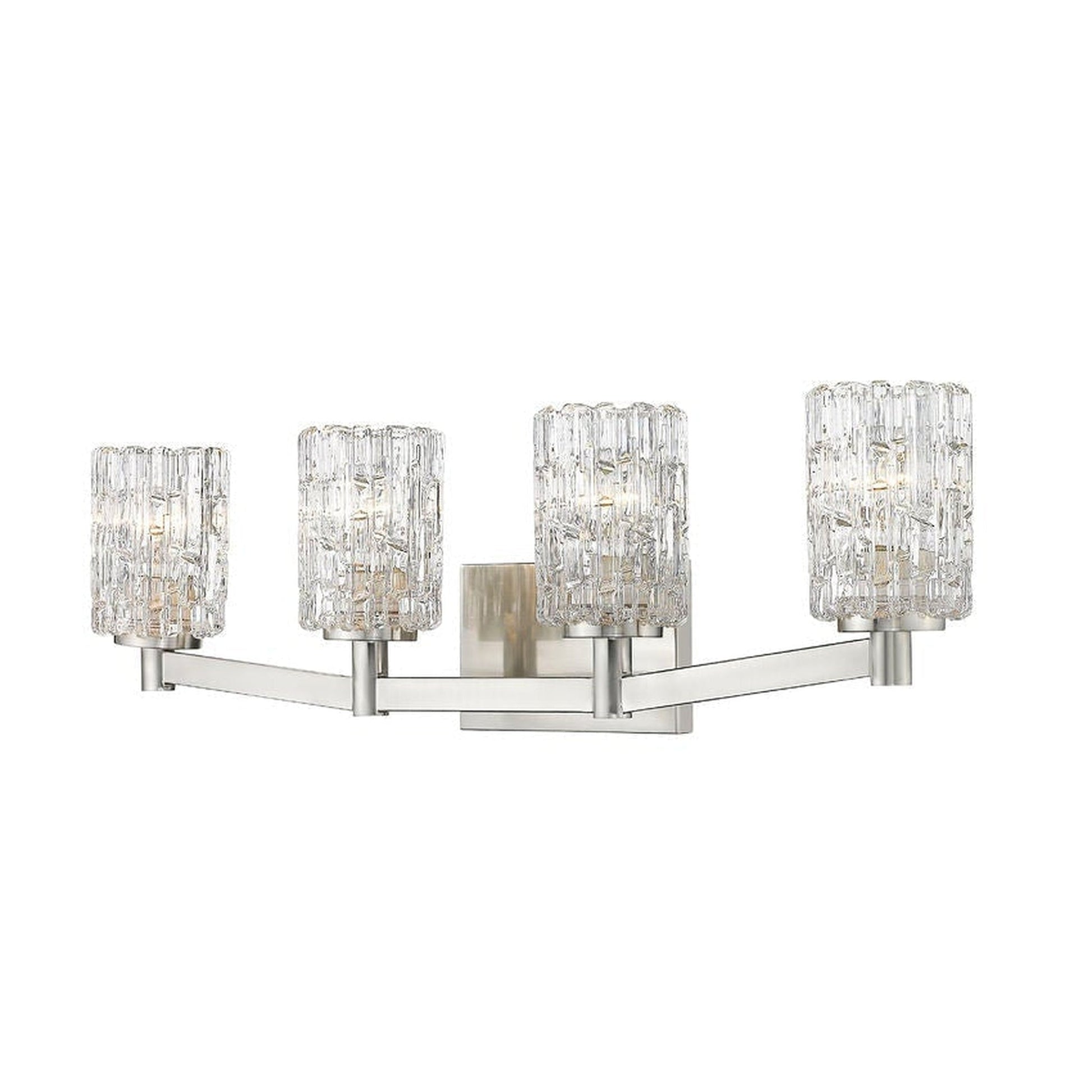 Z-Lite Aubrey 32" 4-Light Brushed Nickel Vanity Light With Clear Glass Shade