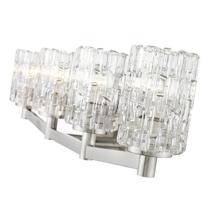 Z-Lite Aubrey 32" 4-Light Brushed Nickel Vanity Light With Clear Glass Shade