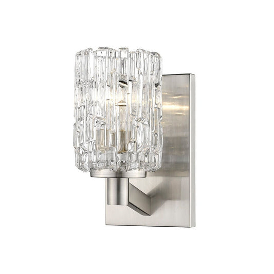 Z-Lite Aubrey 5" 1-Light Brushed Nickel Wall Sconce With Clear Glass Shade