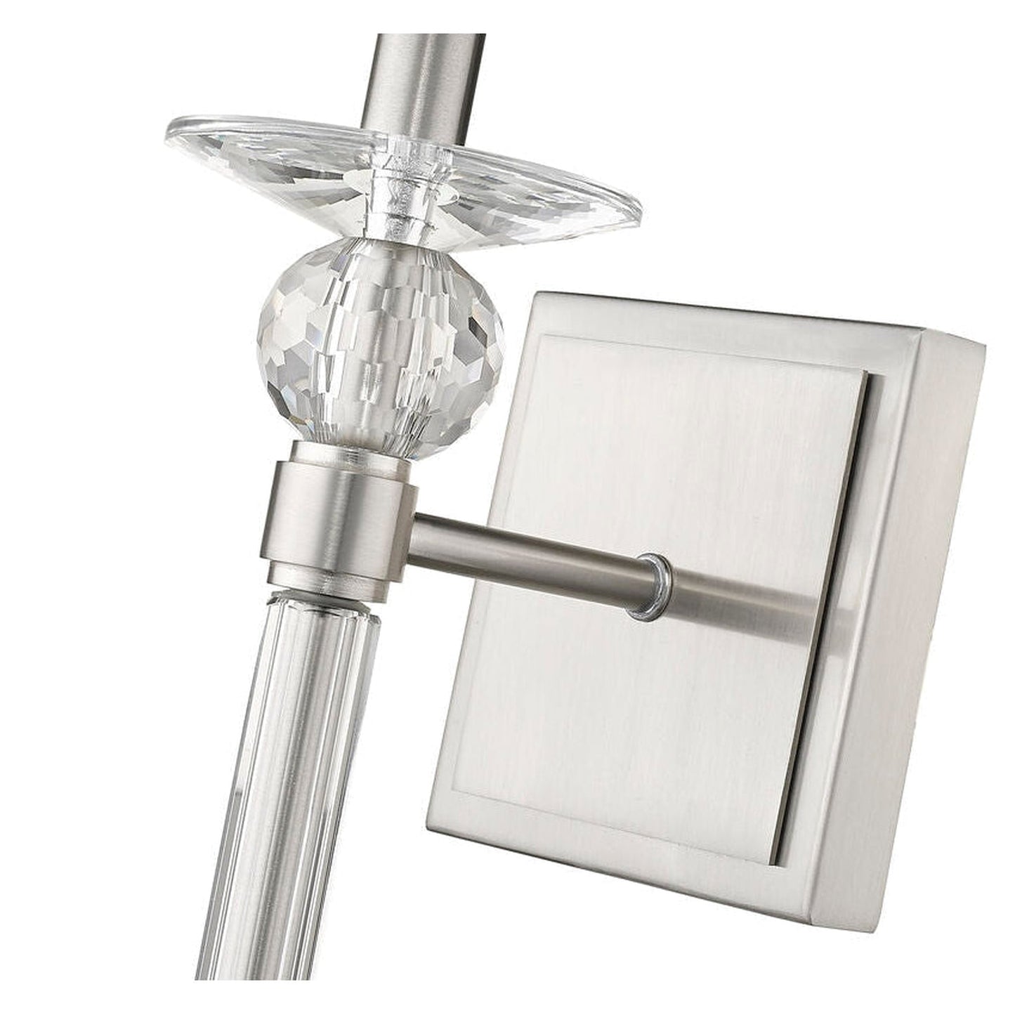 Z-Lite Ava 6" 1-Light Brushed Nickel Wall Sconce With White Fabric Shade