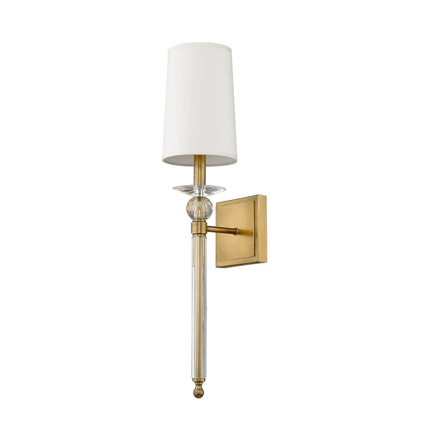 Z-Lite Ava 6" 1-Light Rubbed Brass Wall Sconce With Beige Parchment Paper Shade