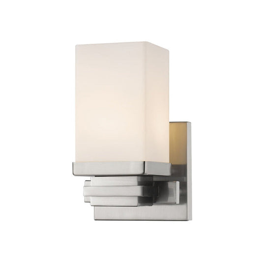 Z-Lite Avige 5" 1-Light LED Brushed Nickel Wall Sconce With Matte Opal Glass Shade