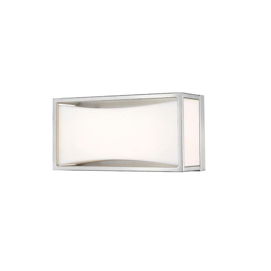Z-Lite Baden 10" 1-Light LED Brushed Nickel Vanity Light With Frosted White Acrylic Shade