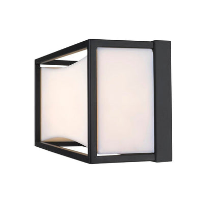 Z-Lite Baden 10" 1-Light LED Matte Black Vanity Light With Frosted White Acrylic Shade