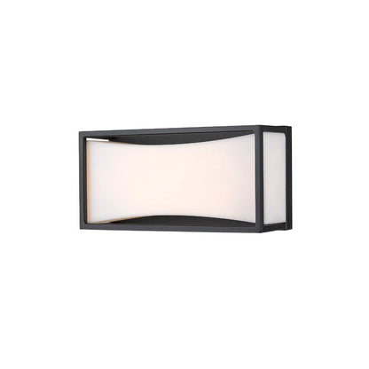 Z-Lite Baden 10" 1-Light LED Matte Black Vanity Light With Frosted White Acrylic Shade
