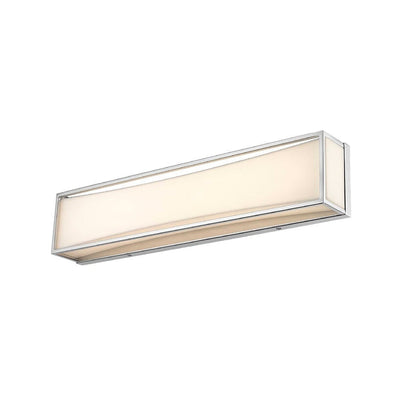 Z-Lite Baden 24" 2-Light LED Chrome Vanity Light With Frosted White Acrylic Shade