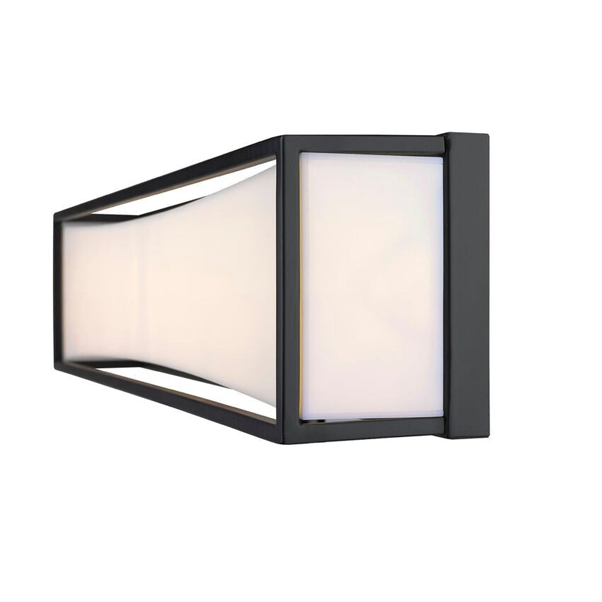 Z-Lite Baden 24" 2-Light LED Matte Black Vanity Light With Frosted White Acrylic Shade